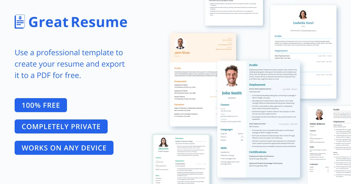 Screenshot of greatresume.app